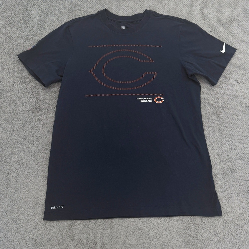Nike Chicago Bears Shirt Mens M Blue NFL Onfield Dri-Fit Graphic Tee